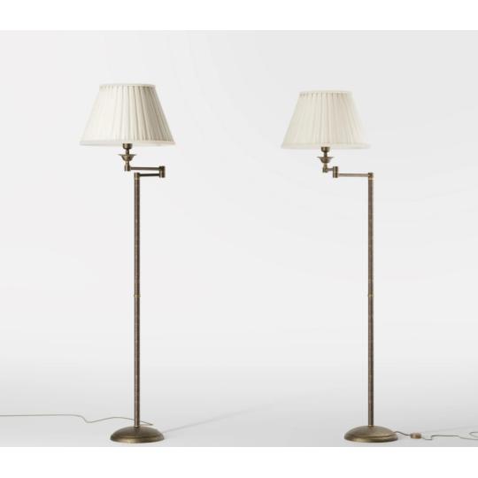 rustikalny mediteransky stojan lampa antikovany med bronz klasik otocny nastavitelny biely lampa tienidlo obyvacka osvetlenie country vintage 12.jpg